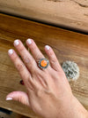 Ring size 8 - Orange spiny and sterling silver