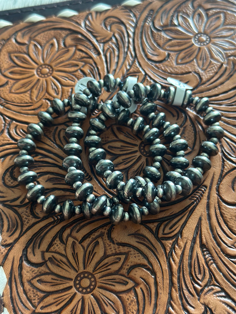 Multi Saucer Pearl Stretch Bracelets