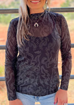 Black Stitch Mesh Top