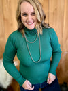 Ribbed Turtleneck Sweater - Green