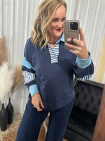 Navy Mix & Match Top