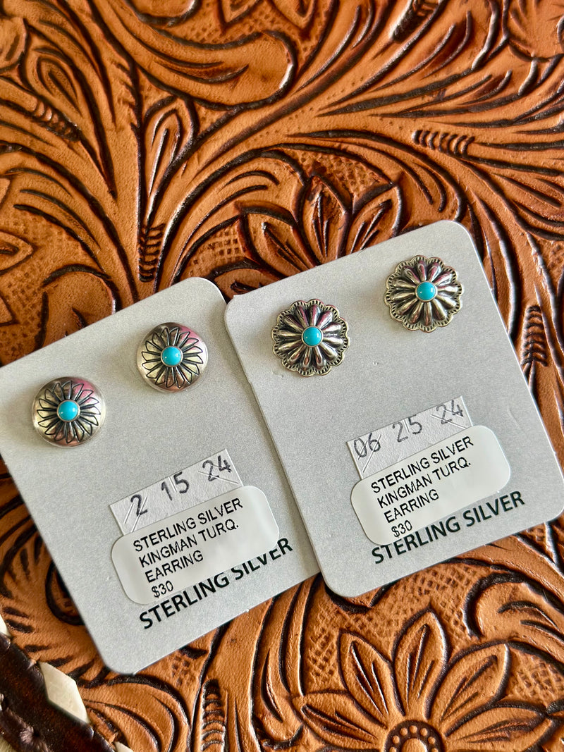 Turquoise Dot Mini Stud Earrings