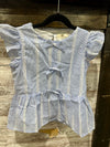 Girls Blue Bow Top