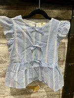 Girls Blue Bow Top