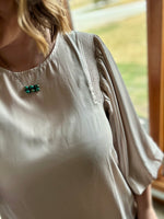 Champagne Satin Balloon Sleeve Top