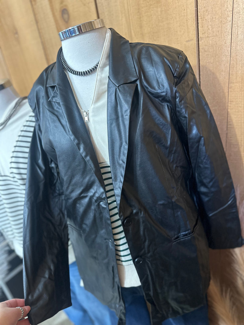 Black Pleather Blazer