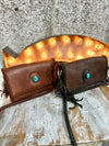 Leather Corssbody with Turquoise Stone