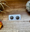 Mini concho Round Sterling silver stud earrings