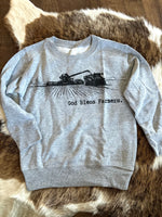 Youth God Bless Farmers Crewneck