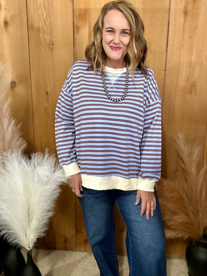 Blue/Purple Striped Top