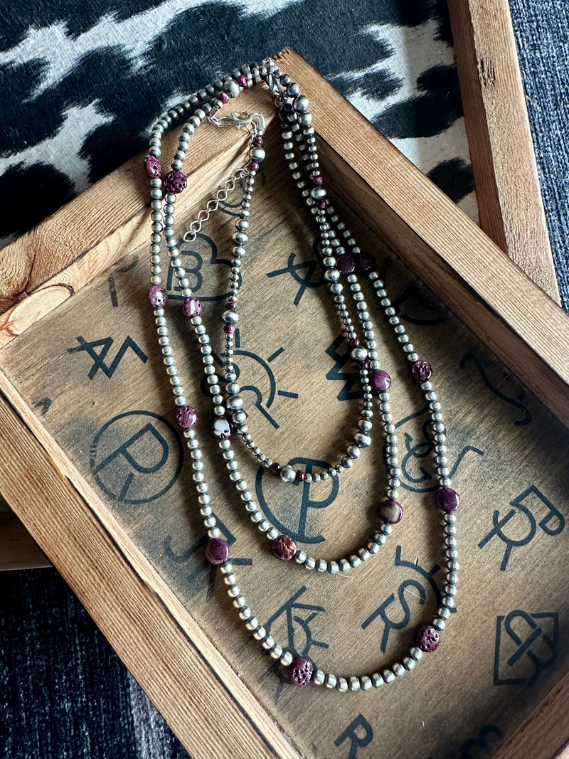 Purple Spiny & Pearl Necklace