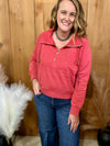 Washed Red Pullover Top