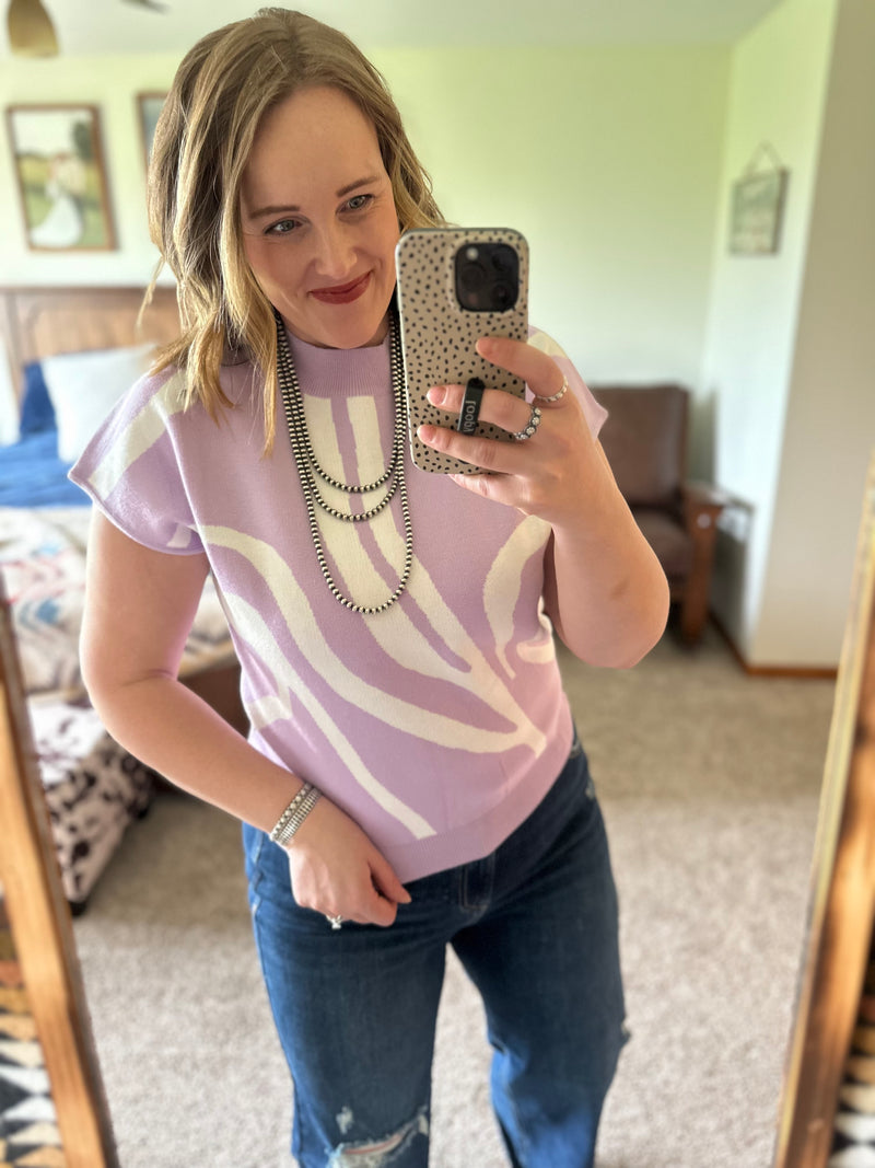 Lavender Swirl Sweater Top