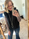 Black Cable Knit Sweater Vest Top