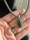 Turquoise Pendant on 16” Pearls