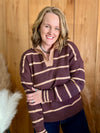 Taupe/Mocha Striped Sweater