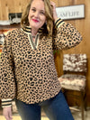 Leopard Puff Sleeve V Neck