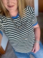 Striped Top - Black/Blue