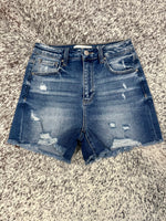Risen High Rise Distressed Detail Shorts