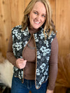 Scalloped Hem Floral Vest