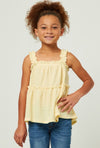 Girls Yellow Tier Tank Top