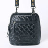 Black Tooled Leather Crossbody