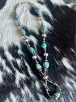 Turquoise/Pearl Lasso Necklace