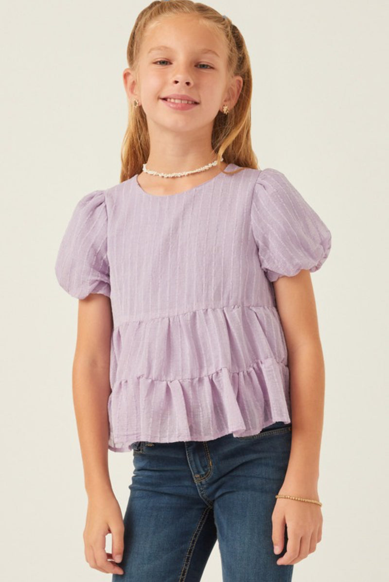 Girls Lavender Tiered Top