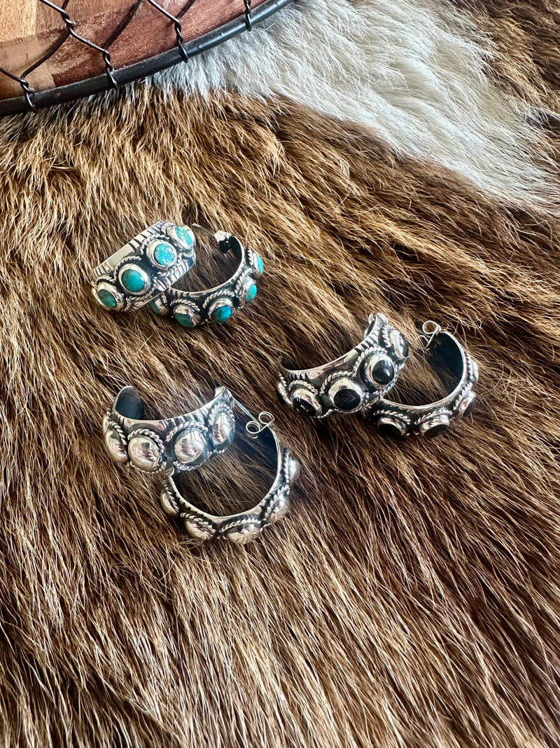 Stamped Hoop Earrings
