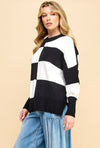 Checkered Block Sweater - Ivory/Black