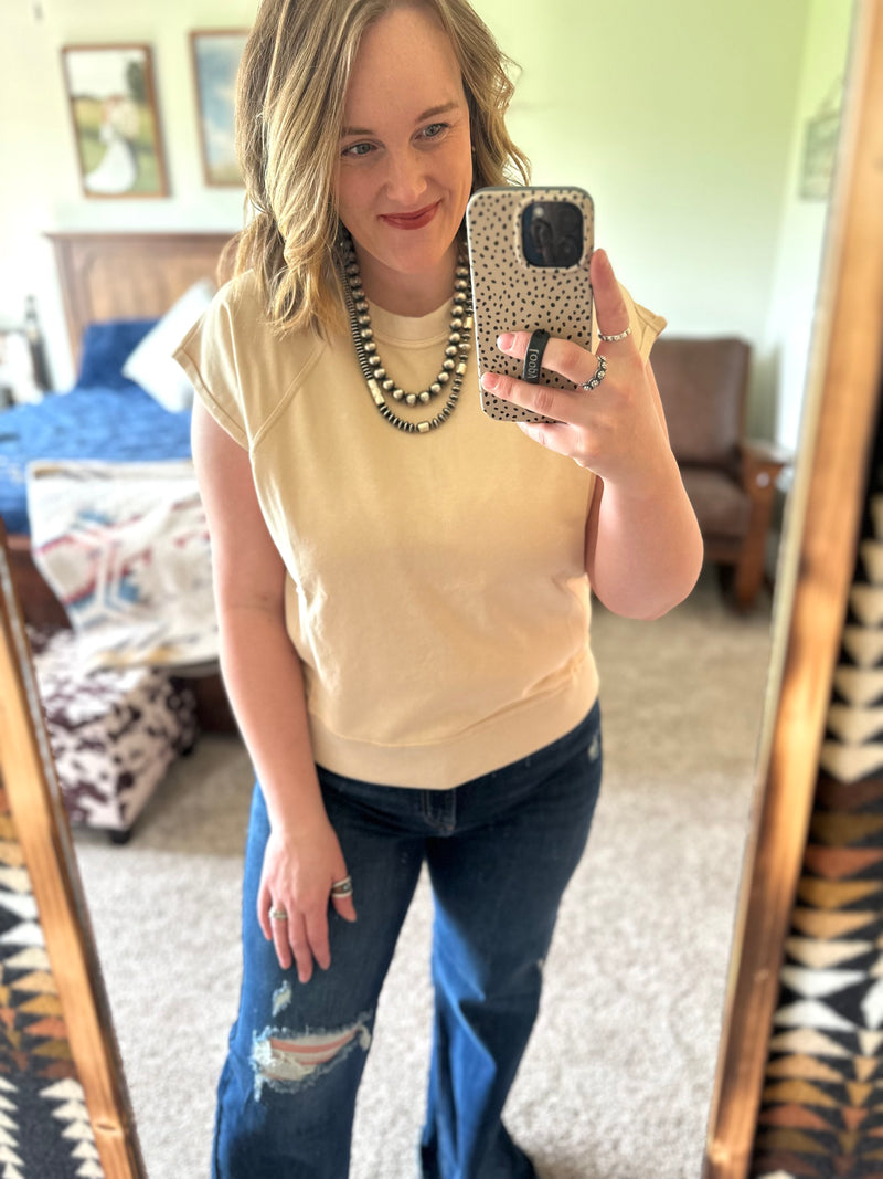Taupe Sweatshirt Top
