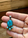 Oval Pendant - sterling silver with turquoise