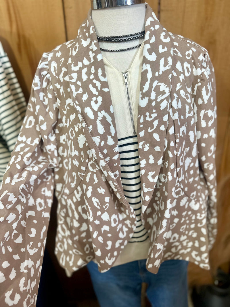 Taupe Leopard Blazer