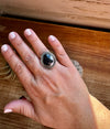 Ring size 6 1/2  -white buffalo and sterling silver