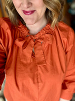 Rust Bow Tie Top