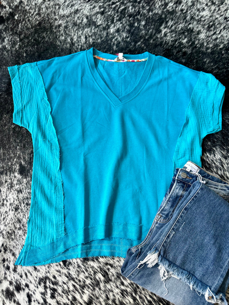 Aqua French Terry Top