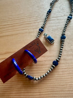 Lapis Inlay Hoops