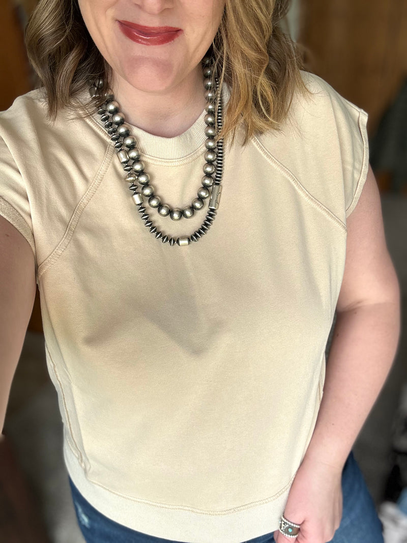 Taupe Sweatshirt Top