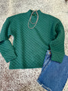 Textured Sweatshirt Top - Hunter Green