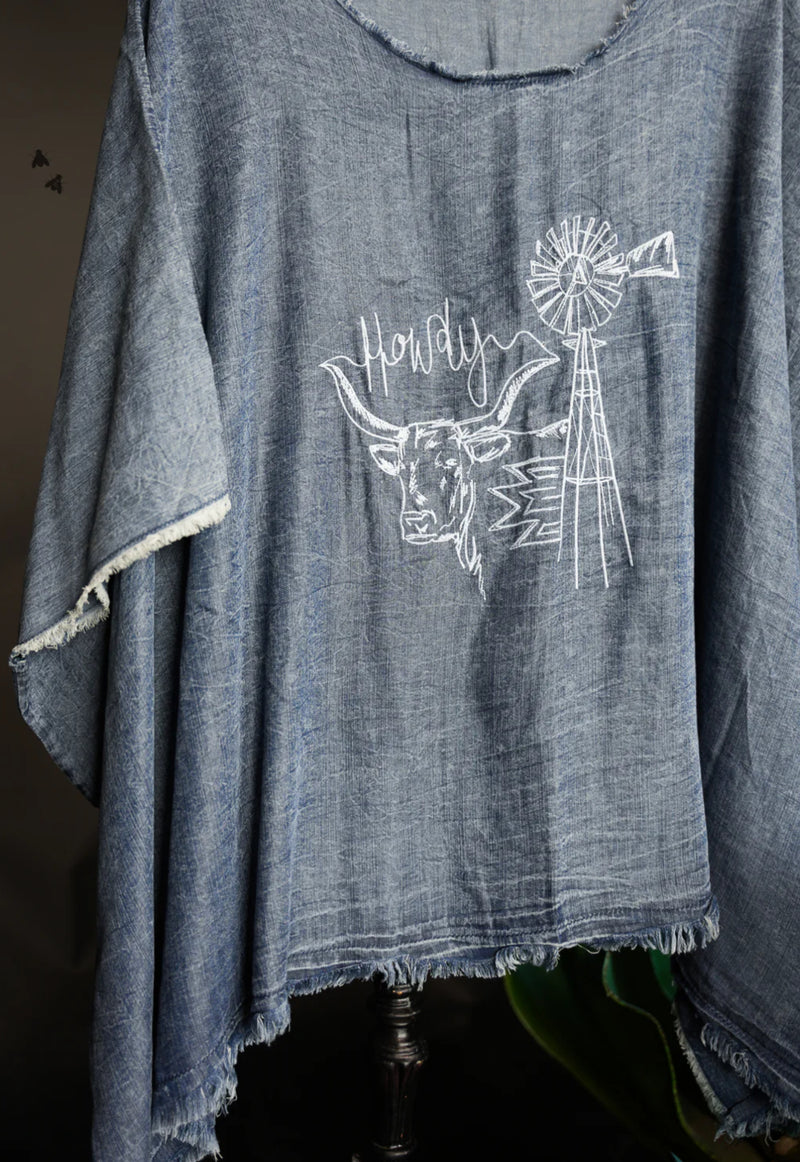 Howdy Denim Chambray Top