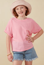 Girls Pink Dolman Top