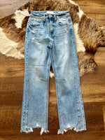 Risen Mid Rise Cropped Wide Leg Jeans