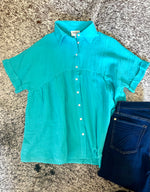 Babydoll Blue Button Down Shirt