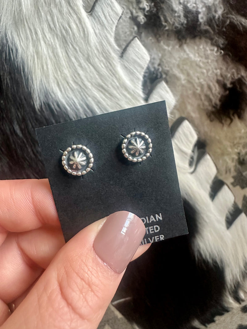Sterling Concho Burst Earrings