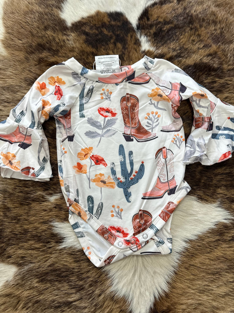 Cactus & Boots Onesie