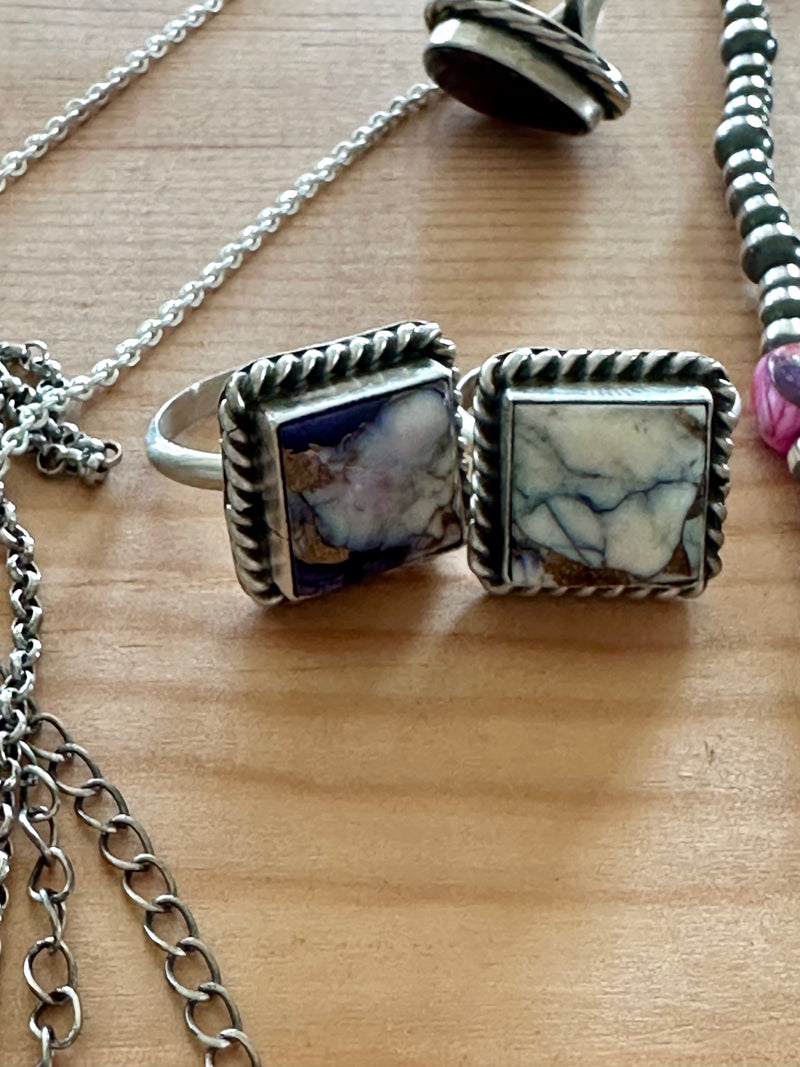 Purple Dahlia Adjustable Rings