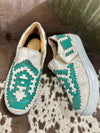 Turquoise Stitched Shoes