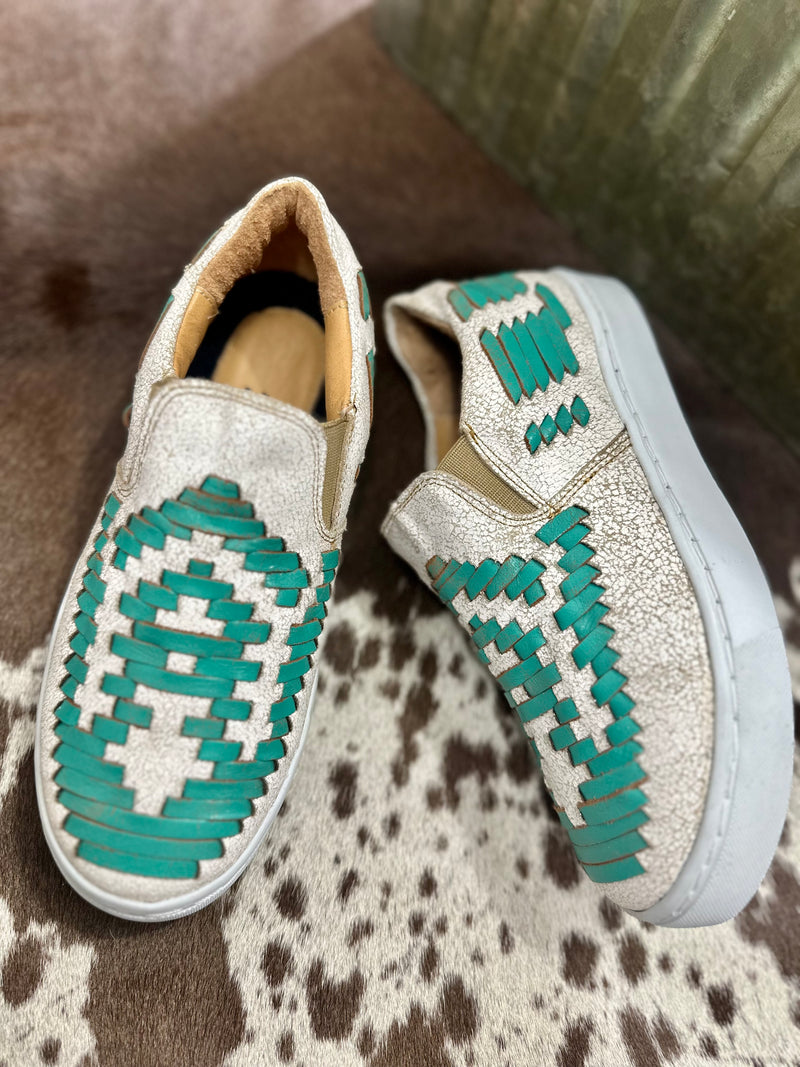 Turquoise Stitched Shoes