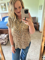 Leopard Print Button Up Top