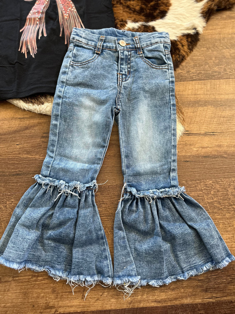 Girls Bell Flare Jeans